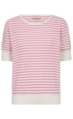 Freequent Pullover - Dodo - Star Off-white w. Fuchsia Pink