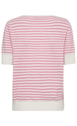 Freequent Pullover - Dodo - Star Off-white w. Fuchsia Pink