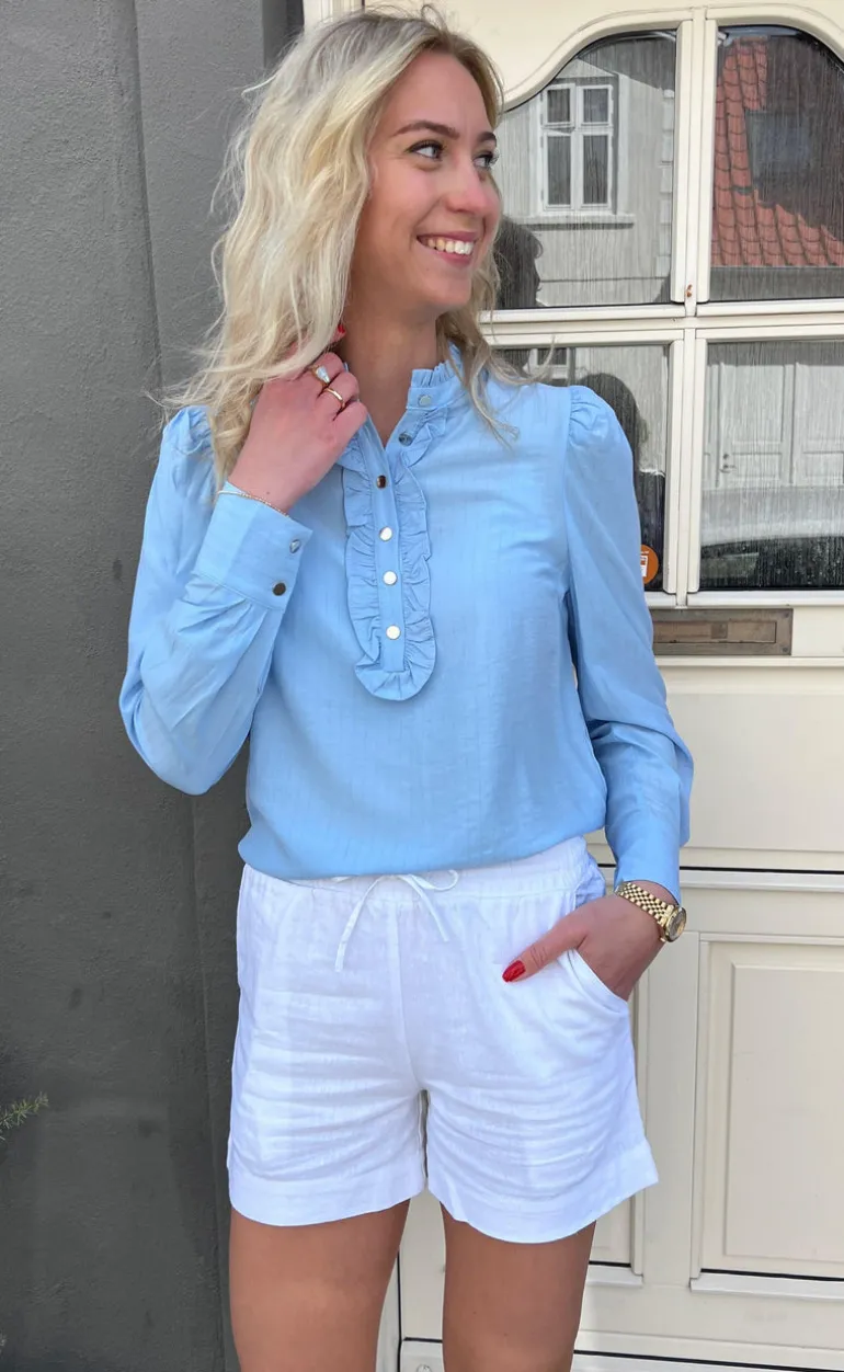 Freequent Skjorte - April - Forever Blue / Chambray Blue