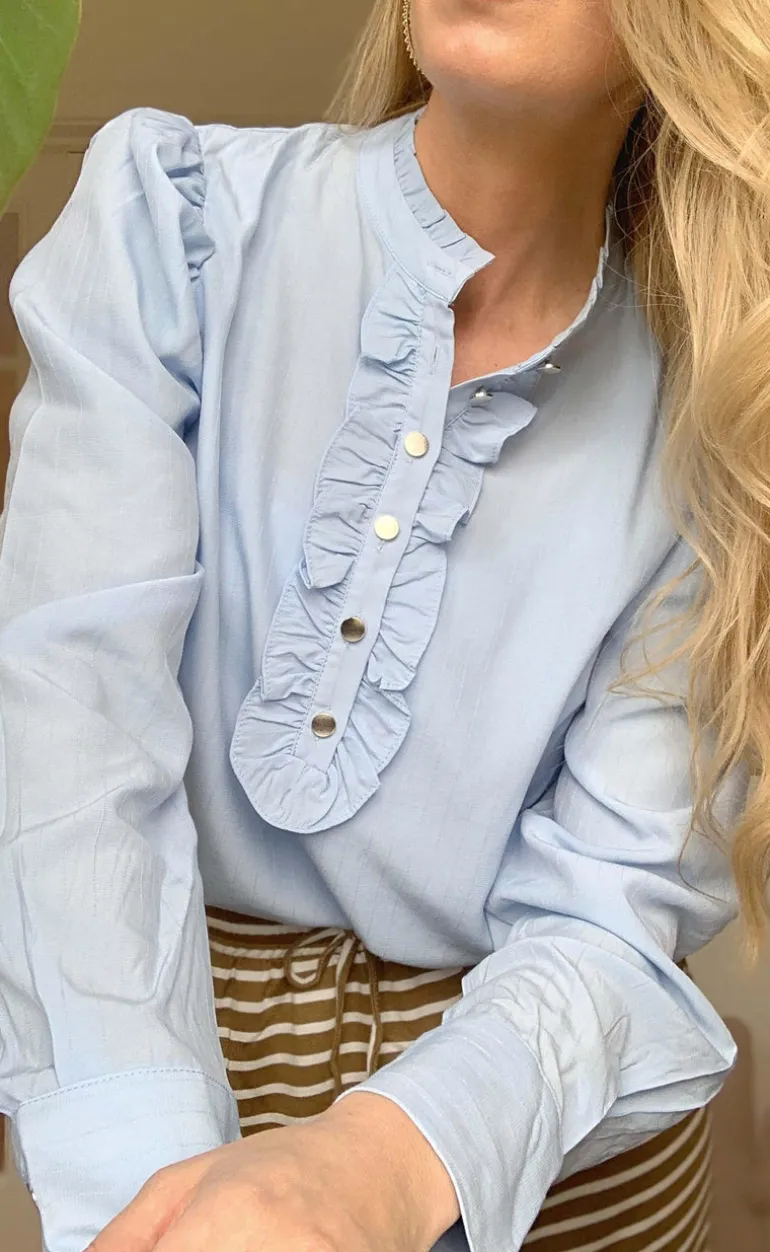 Freequent Skjorte - April - Forever Blue / Chambray Blue