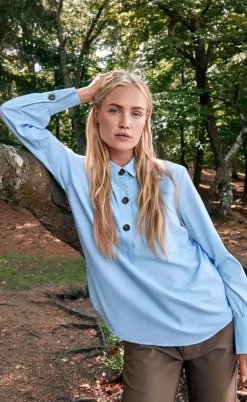 Freequent Skjorte - Flynn - Chambray Blue