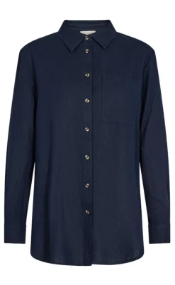 Freequent Skjorte - Lava Simple - Navy Blazer