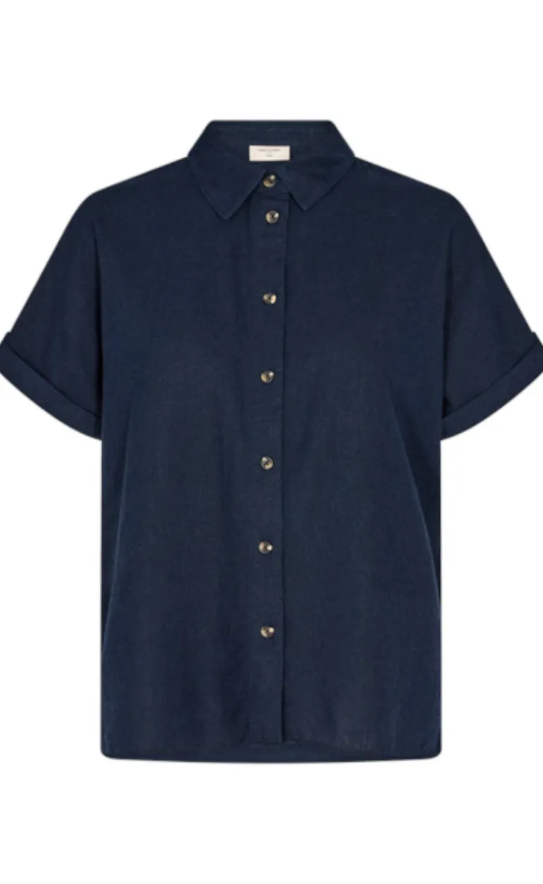 Freequent Skjorte - Lava SS - Navy Blazer