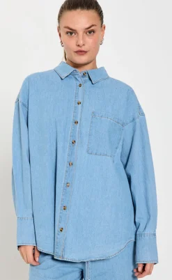 Freequent Skjorte - Lisea - Light Blue Denim