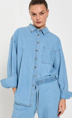 Freequent Skjorte - Lisea - Light Blue Denim