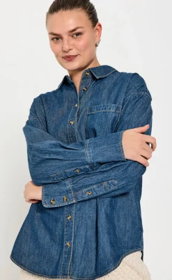 Freequent Skjorte - Lisea - Medium Blue Denim