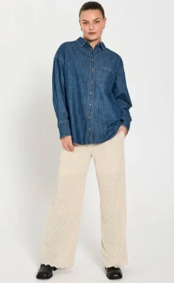 Freequent Skjorte - Lisea - Medium Blue Denim