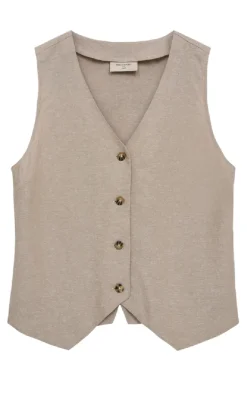 Freequent Vest - Lava - Sand Melange