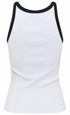 Gestuz Top - Drew Contrast Logo - Bright White