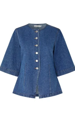 Global Funk Bluse - Lila-G - Vintage Blue Wash