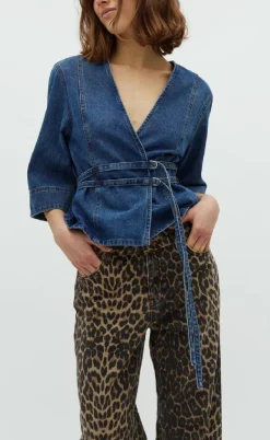 Global Funk Bluse - Merie SS - Vintage Blue Wash
