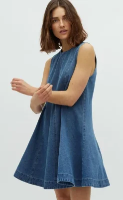 Global Funk Kjole - Rihann Peplum-G - Midt Vintage Brushing