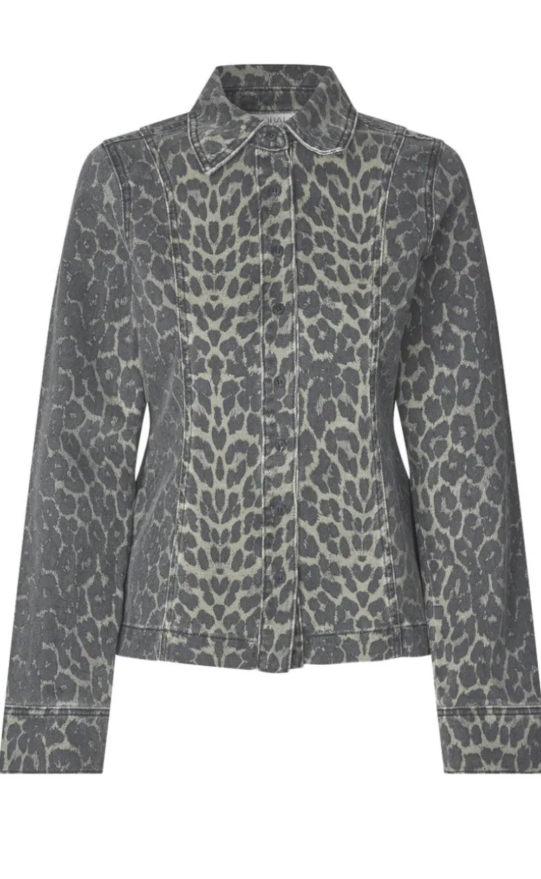 Global Funk Skjorte - Firola-G - Dark Leopard Mist