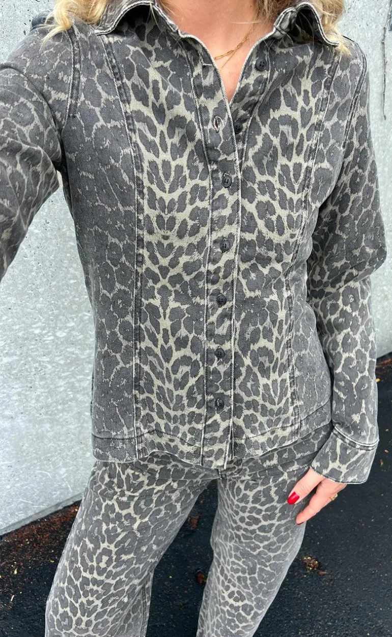 Global Funk Skjorte - Firola-G - Dark Leopard Mist