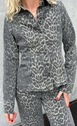 Global Funk Skjorte - Firola-G - Dark Leopard Mist