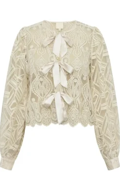 Gossia Bluse - Siv - Creme