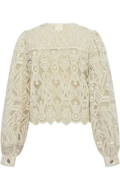 Gossia Bluse - Siv - Creme