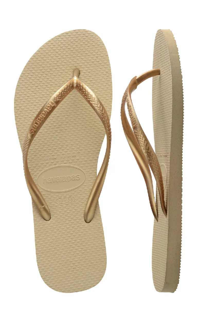 Havaianas Klipklappere - Slim - SandGrey/L. Gold