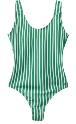 H2O Badedragt - Stripe Swim - Posy Green