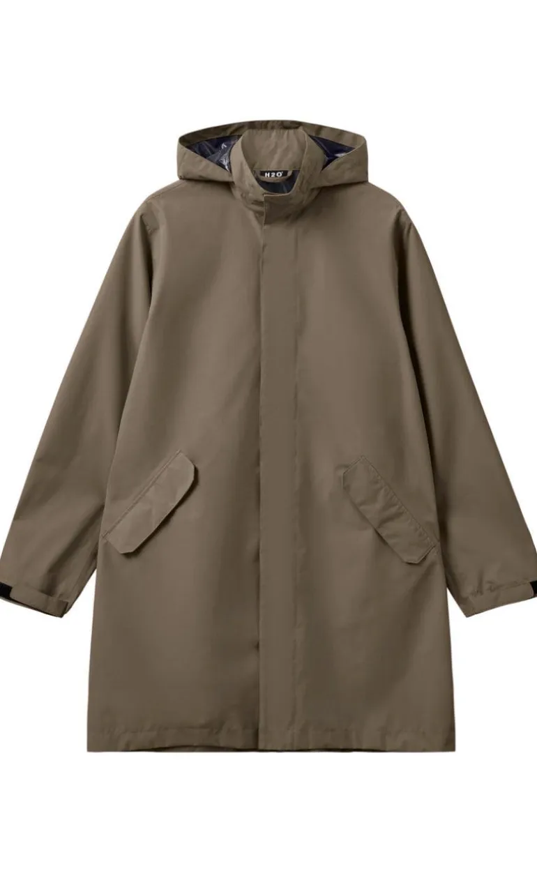 H2O Regnjakke - Rømø Long Unisex - Dusty Oak