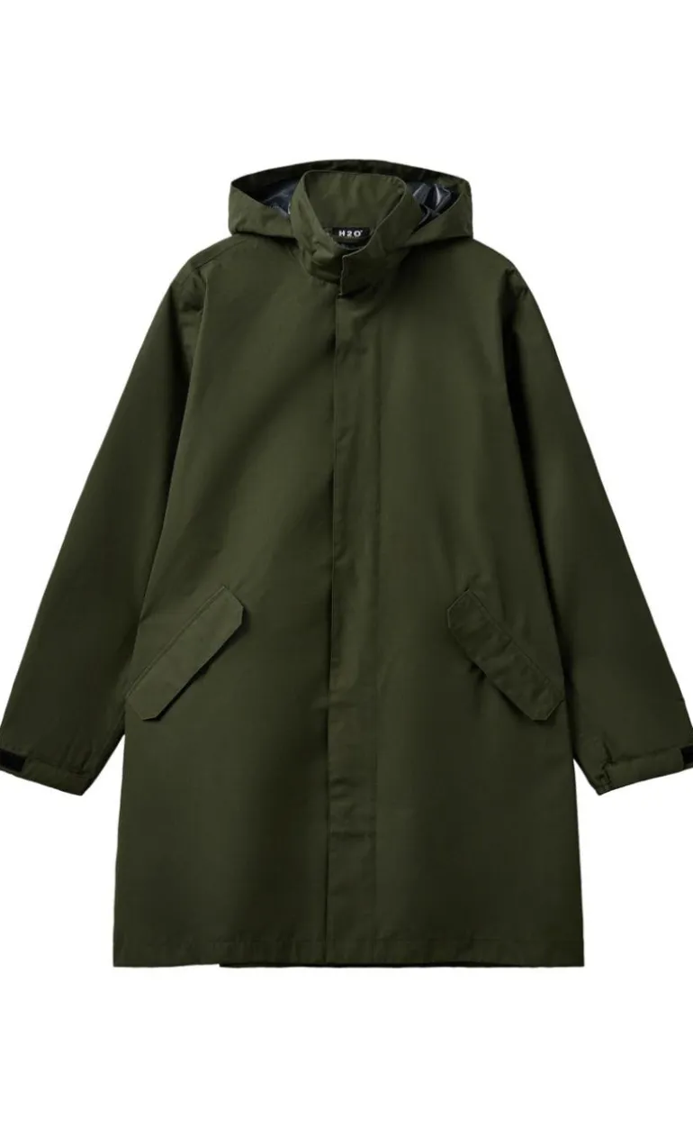 H2O Regnjakke - Rømø Long Unisex - Army