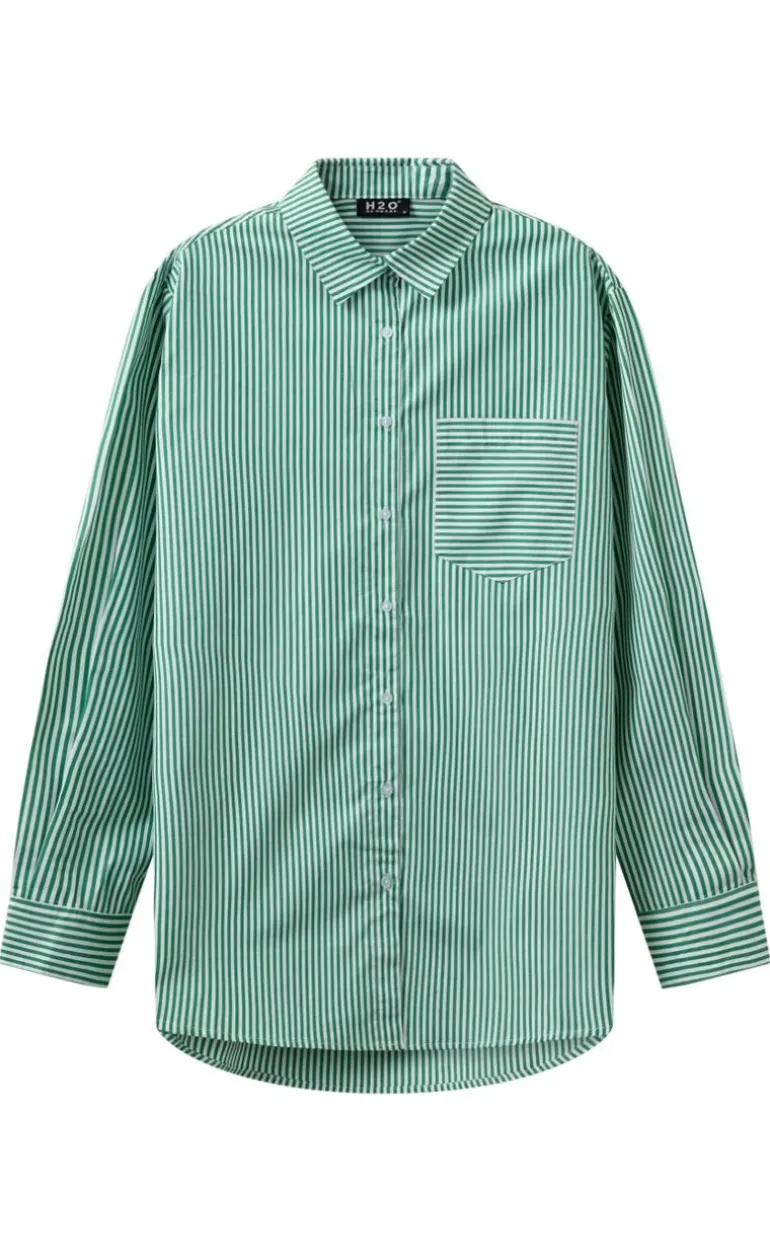 H2O Skjorte - Rønne Essential LS - Green/White