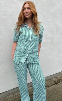 H2O Skjorte - Rønne Essential - Green/White