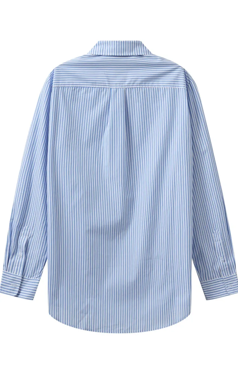H2O Skjorte - Rønne Essential LS - Blue/White Stripe