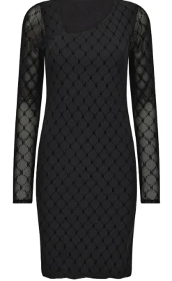 Hype the Detail Kjole - Mesh V-neck - Black