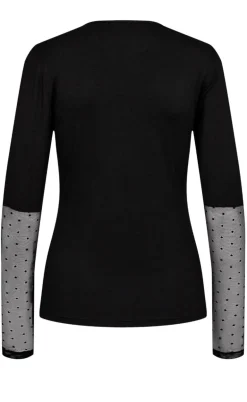 Liberte Bluse - Isa Ls Lace Sleeve - Black Dot