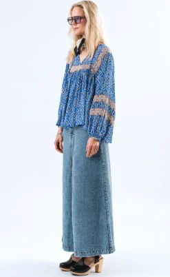 Lollys Laundry Bluse - Teel - Blue