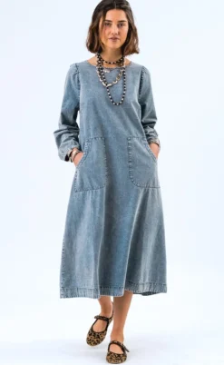 Lollys Laundry Kjole - Lucas - Washed Denim