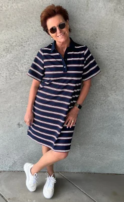Love & Divine Kjole - Love1349 - Navy/Stripe