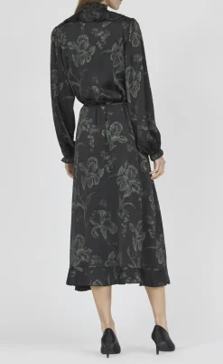 Love & Divine Kjole - Love1194-2 - Black/Green Flower