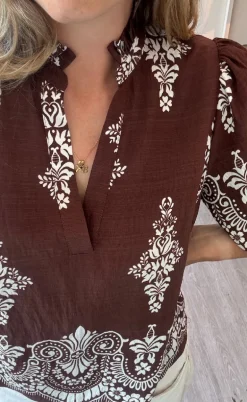 Love & Divine Top - Love1296-2 - Brown/Paisley