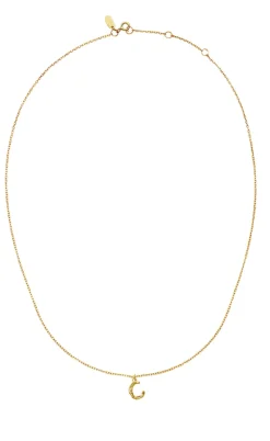 Maanesten Halskæde - C Alphabet - Gold Colour
