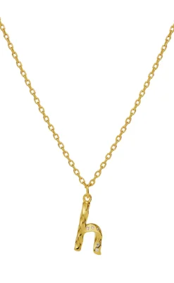 Maanesten Halskæde - H Alphabet - Gold Colour
