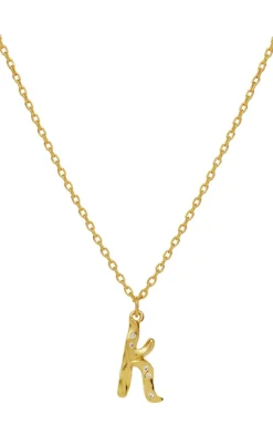 Maanesten Halskæde - K Alphabet - Gold Colour