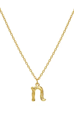 Maanesten Halskæde - N Alphabet - Gold Colour