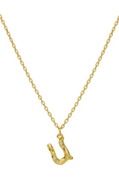 Maanesten Halskæde - U Alphabet - Gold Colour