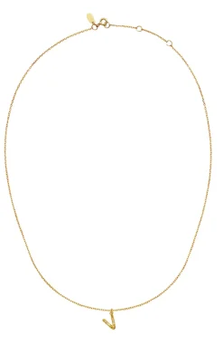Maanesten Halskæde - V Alphabet - Gold Colour