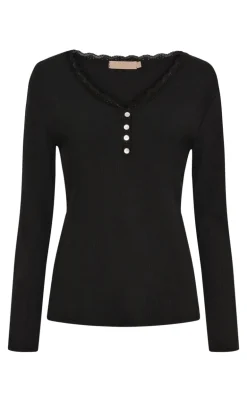 Marta Du Chateau Bluse - Calista LS - Black
