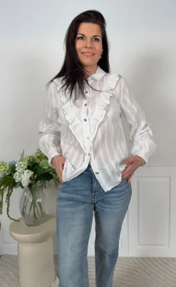 Marta Du Chateau Skjorte - Laurette - White/Beige