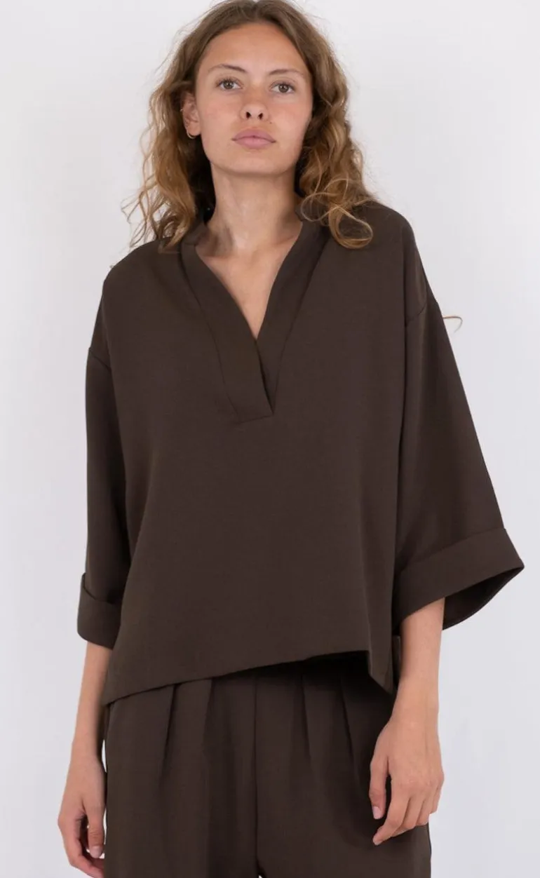 Neo Noir Bluse - Luma - Brown