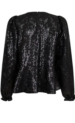 Neo Noir Bluse - Rizzo Sequins - Black