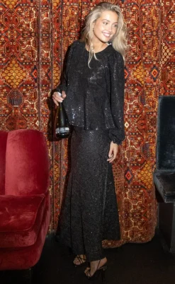 Neo Noir Bluse - Rizzo Sequins - Black
