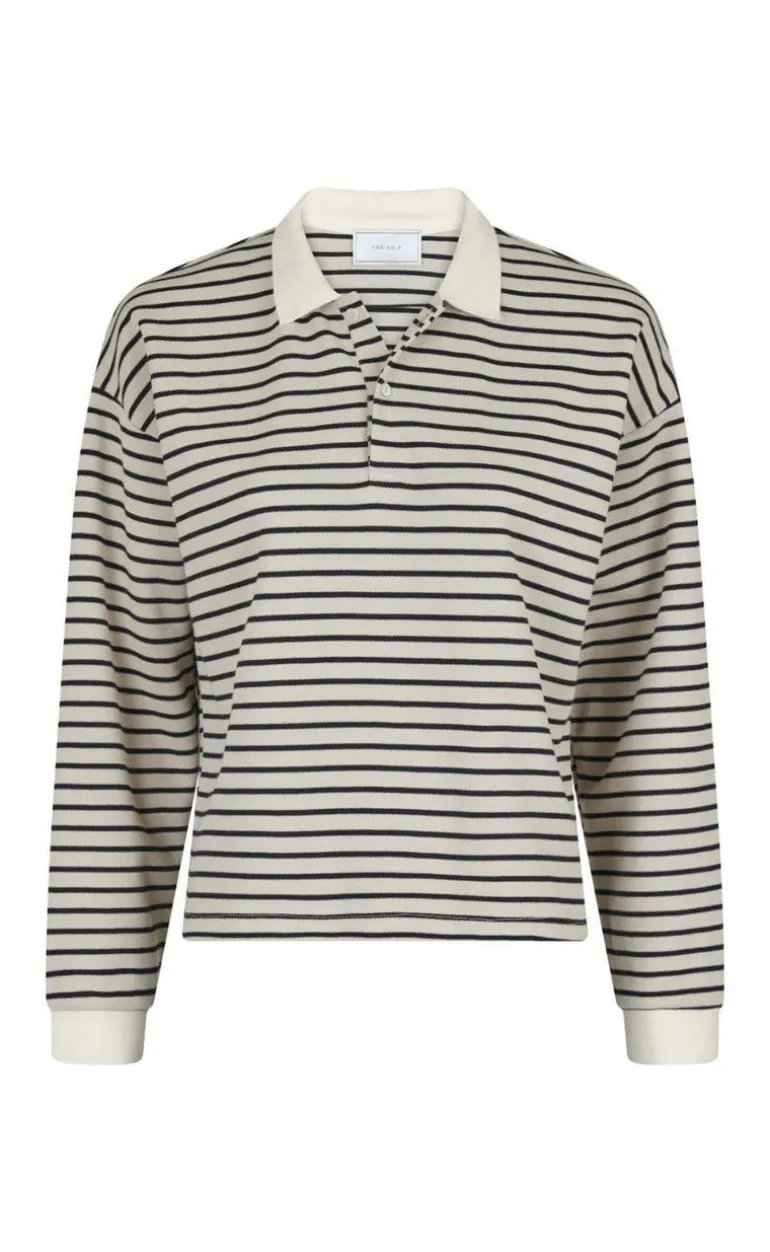 Neo Noir Bluse - Sara Stripe - Sand