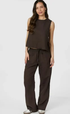 Neo Noir Bukser - Sonar Linen - Dark Brown