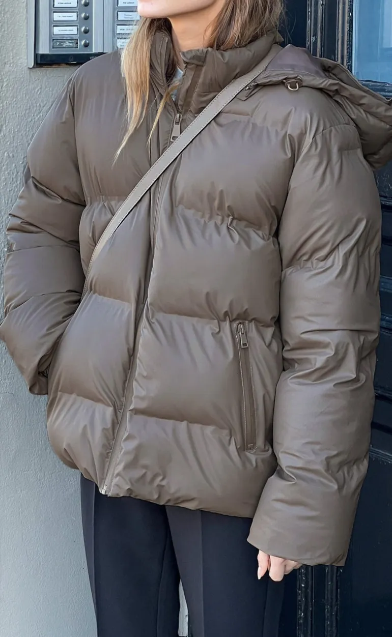 Neo Noir Jakke - Fox Puffer - Dark Taupe