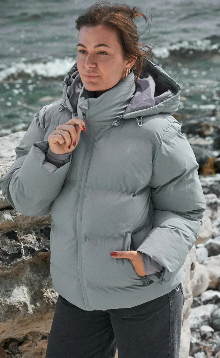 Neo Noir Jakke - Fox Puffer - Light Grey